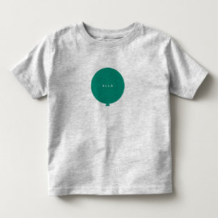 Camiseta Balão Moderno   Nome Verde Escandinavo Unisex
