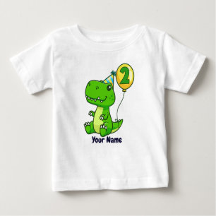 Camiseta Balão T-Rex do segundo aniversário