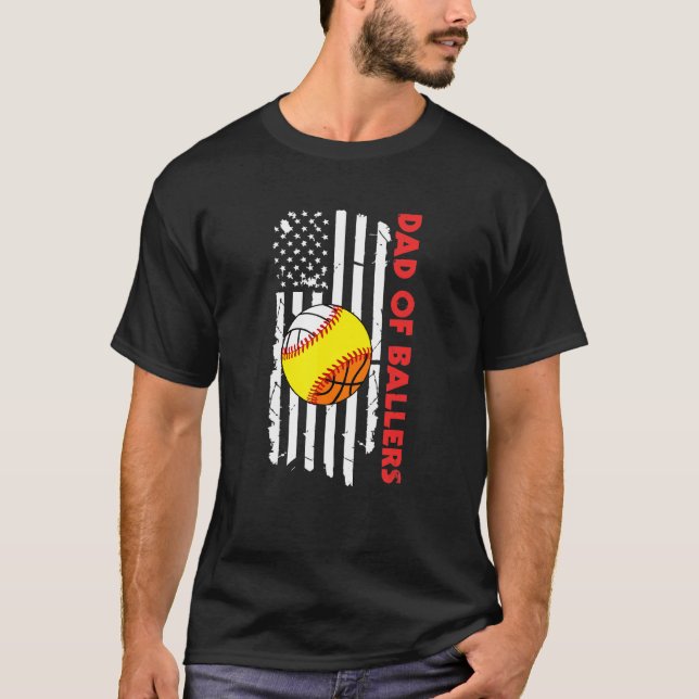 Camiseta Balas de Pai de Bandeira Americanas de Voleibol (Frente)