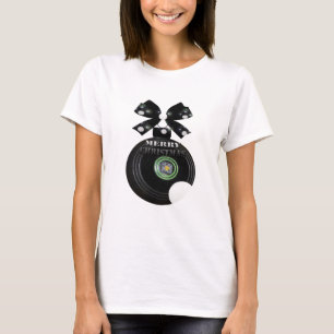 Camiseta Balas E Logotipo De Natal Da Bicicleta Preta,