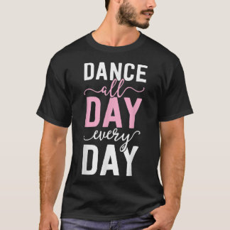 Camiseta Balas Para Meninas Mulheres Ballerina Dança O Dia