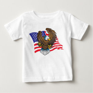 Camiseta Bald Aeagle e American Flag
