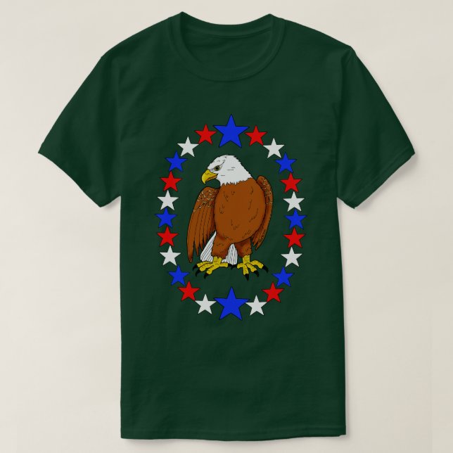 Camiseta Bald Eagle 4 de julho (Frente do Design)