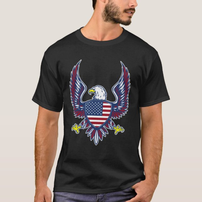 Camiseta Bald Eagle 4th of July Christmas American Flag Cou (Frente)