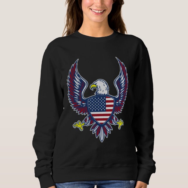 Camiseta Bald Eagle 4th of July Christmas American Flag Cou (Frente)