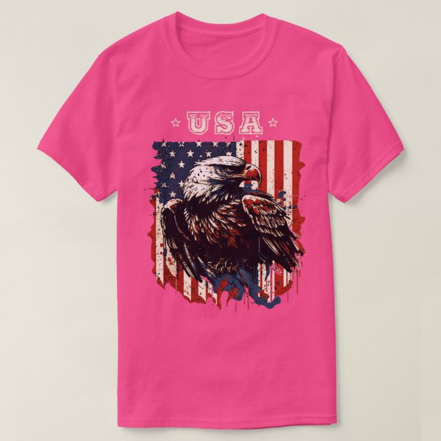 Camiseta Bald Eagle American Flag (Frente do Design)