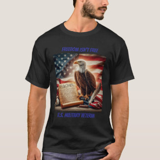 Camiseta Bald Eagle, bandeira dos Estados Unidos e Constitu