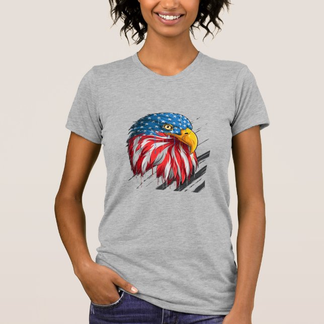 Camiseta Bald Eagle Bird USA Flag Crying Symbol T Shirt (Frente)