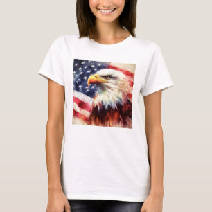 Camiseta Bald Eagle com bandeira dos Estados Unidos