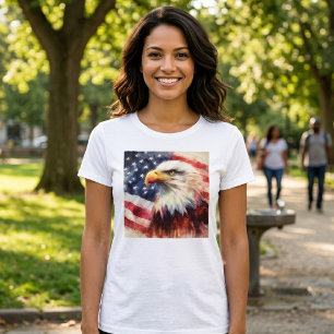 Camiseta Bald Eagle com bandeira dos Estados Unidos
