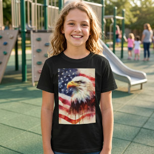 Camiseta Bald Eagle com bandeira dos Estados Unidos