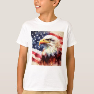 Camiseta Bald Eagle com bandeira dos Estados Unidos