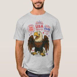 Camiseta Bald Eagle com Fireworks - EUA 250 Anos 1776-2026