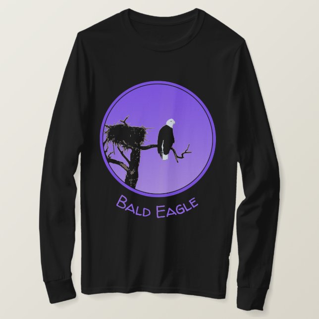 Camiseta Bald Eagle em Sunset - Arte original sobre a vida  (Frente do Design)