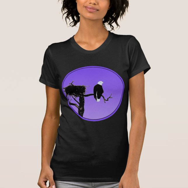 Camiseta Bald Eagle em Sunset - Arte original sobre a vida  (Frente)