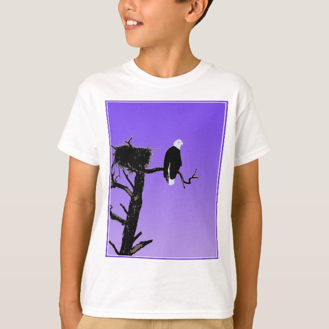 Camiseta Bald Eagle em Sunset - Arte original sobre a vida  (Frente)
