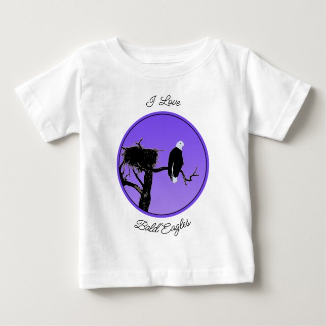 Camiseta Bald Eagle em Sunset - Arte original sobre a vida  (Frente)