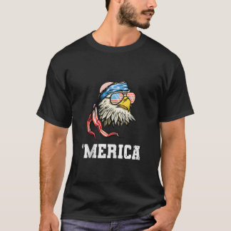 Camiseta Bald Eagle EUA Flag Merica 4º do julho Patriótico 