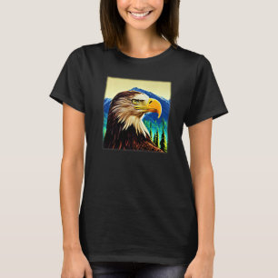 Camiseta Bald Eagle imprime o símbolo gráfico de ave americ