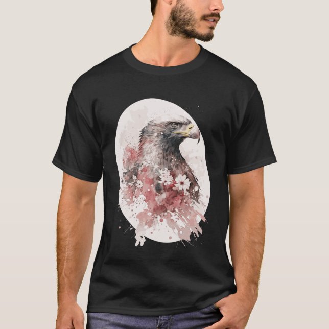 Camiseta Bald Eagle Japonês Cherry Blossom Sakura Bird (Frente)