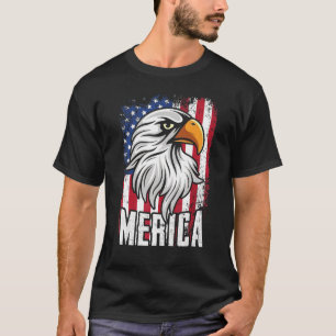 Camiseta Bald Eagle 'merica Retro American Flag Patriótico