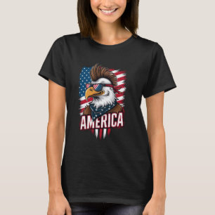 Camiseta Bald Eagle Mohawk penteado 4 de julho Patr America