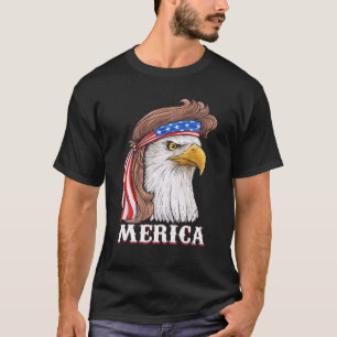 Camiseta Bald Eagle Mullet 4 De Julho Bandeira Americana Me