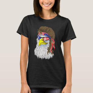 Camiseta Bald Eagle Mullet 4 de julho Homens Meninos Americ