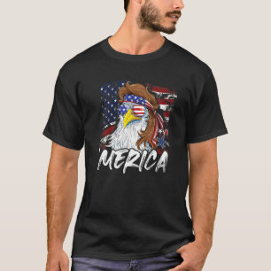 Camiseta Bald Eagle Mullet American Flag 4° De Julho Men Bo