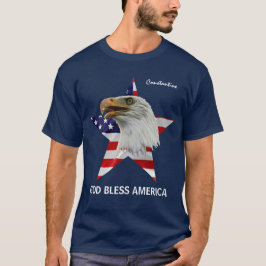 Camiseta Bald Eagle, Star, Sinalizador personalizável