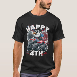 Camiseta Bald Eagle USA Monster Truck USA Flag 4 De Julho