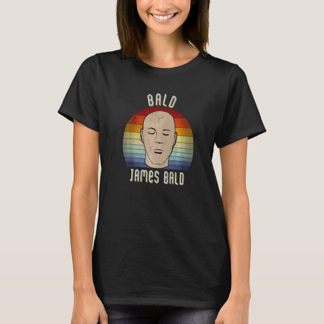 Camiseta Bald James Bald Pun Baldhead Action Hero Pai (Frente)