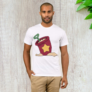 Camiseta Balde de areia vermelha com estrela e pá
