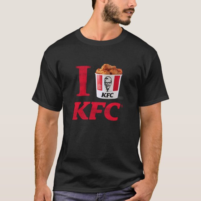 Camiseta Balde de Frango Frito KFC Eu Amo KFC Comida Retrô (Frente)
