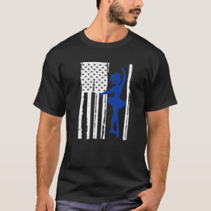 Camiseta Balé Americano Flag Ballerina Gymnastics Girls Te