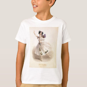 Camiseta Balé Antígua Ballerina Impressão Marie Taglioni