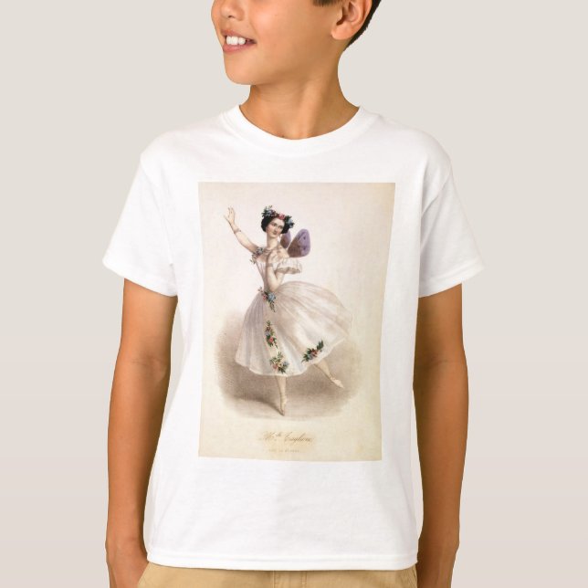 Camiseta Balé Antiquado Ballerina Impressão Marie Taglioni (Frente)