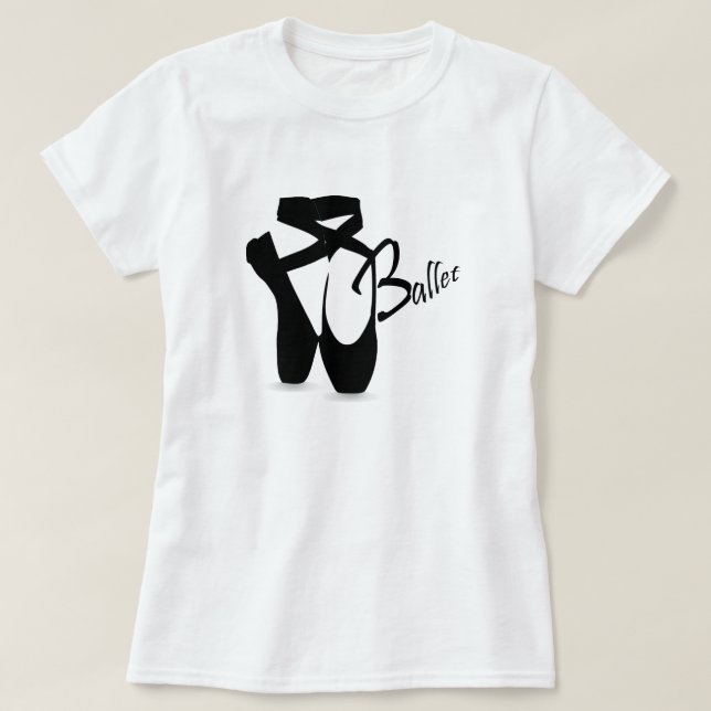 Camiseta Balé Ballerina Black Pointe Calçados Basic T (Frente do Design)