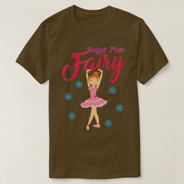 Camiseta Balé Ballerina Dança de Natal Açúcar de ameixa (Frente do Design)