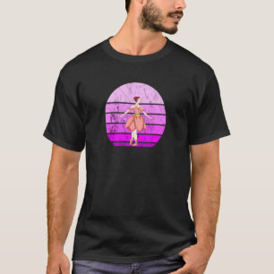 Camiseta Balé Ballerina Dançarina  Retro Sunset Balé D