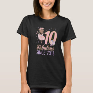 Camiseta balé Ballerina Dancer do Aniversário do 10º aniver