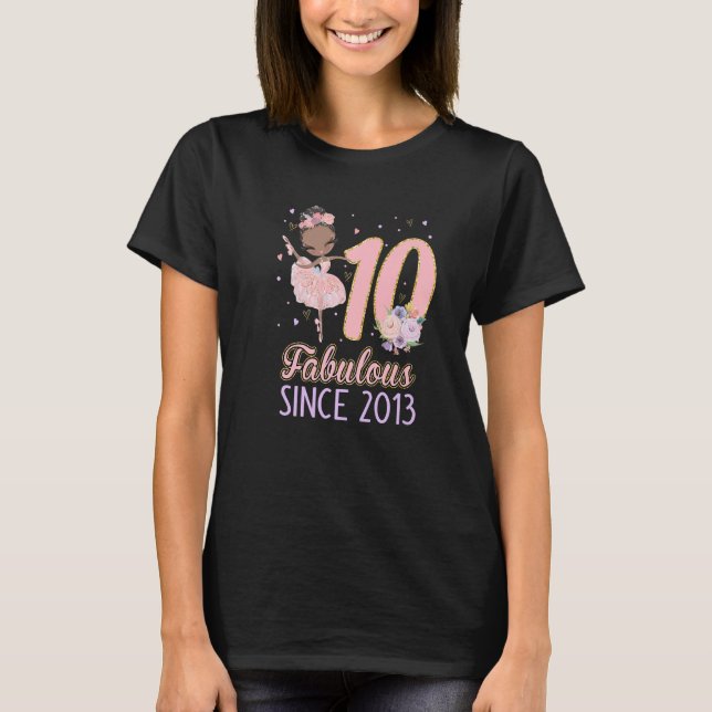 Camiseta balé Ballerina Dancer do Aniversário do 10º aniver (Frente)