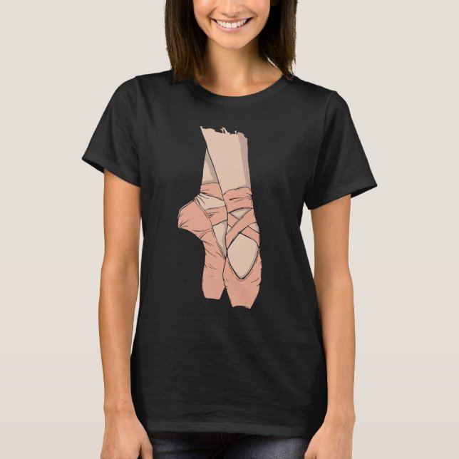 Camiseta Balé Ballerina Ponteiro Calçados Apontam Mulheres  (Frente)