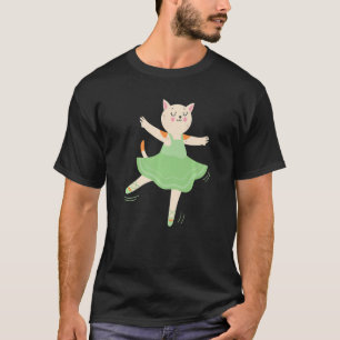 Camiseta Balé Cat Ballerina Adora Dança Balé