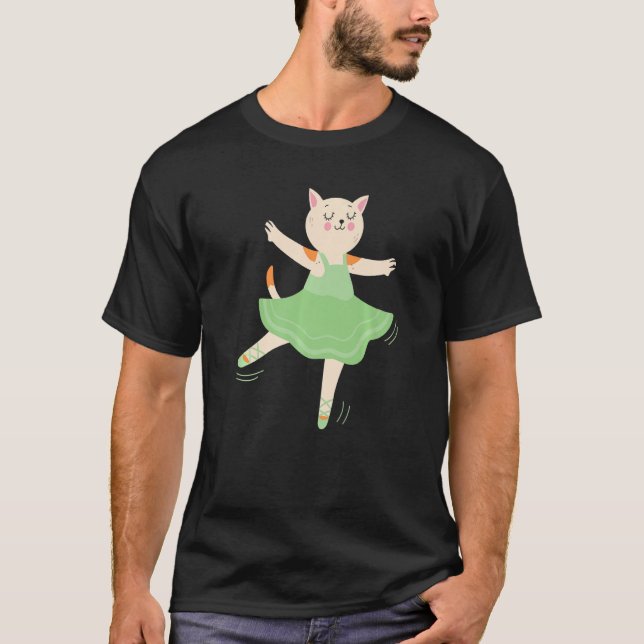 Camiseta Balé Cat Ballerina Adora Dança Balé (Frente)