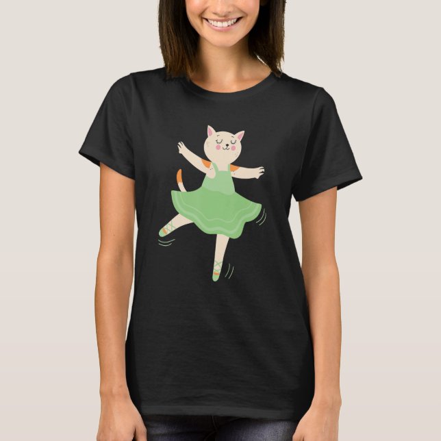 Camiseta Balé Cat Ballerina Adora Dança Balé (Frente)