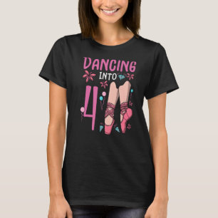 Camiseta Balé Dançando Em 4 De Aniversário, Ballerina Balé 