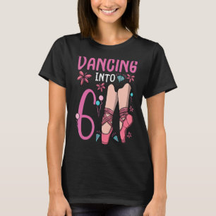 Camiseta Balé Dançando Em 6 Aniversário Ballerina Balé Bi