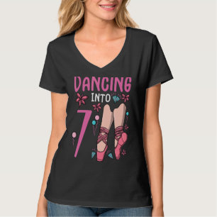 Camiseta Balé Dançando Em 7 De Aniversário, Ballerina Balé 
