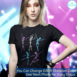 Camiseta Balé Dançando esqueleto assustador Dia das Bruxas